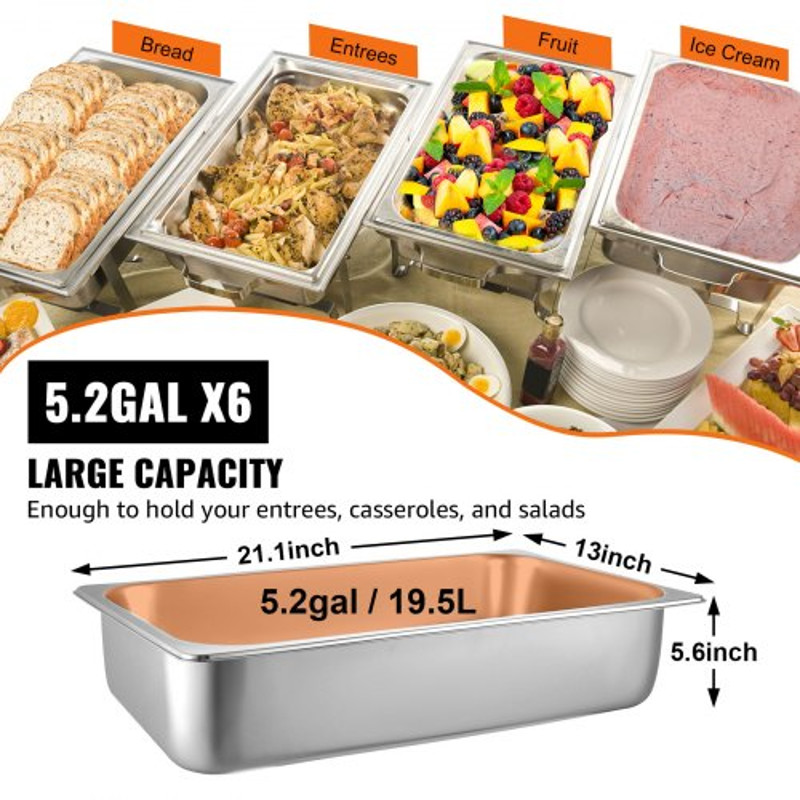 Steam Table Pans Full Size Deep Food Container Stainless Steel Oven Tray AntiJam Commercial Hotel P 4