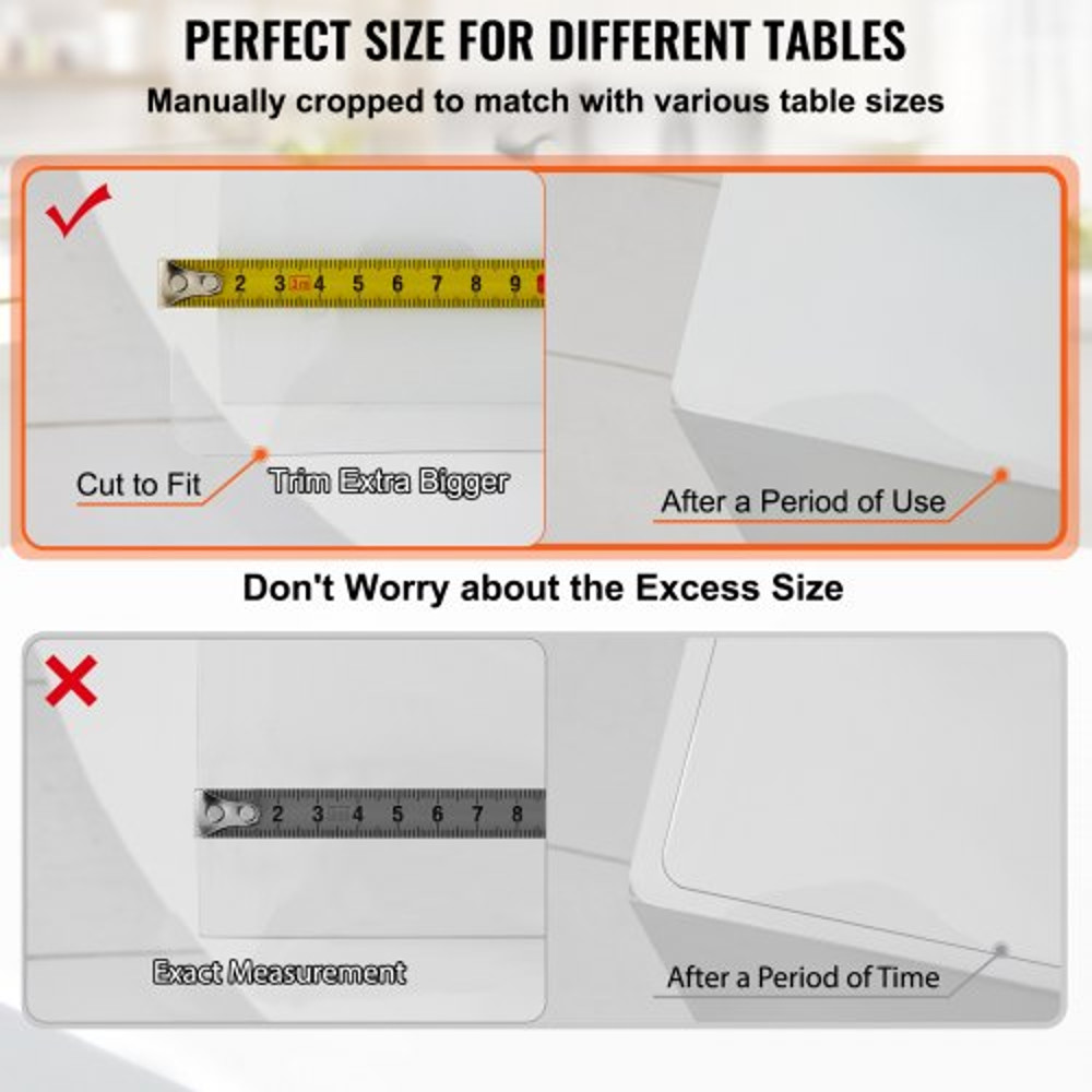 Clear Table Cover Protector Thick PVC Plastic Tablecloth For Dining Room Office Desks Furniture Pr 5