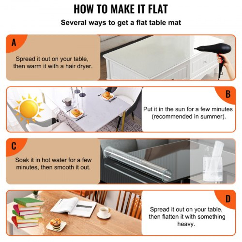 Thick Clear Desk Protector Table Pad Plastic Tablecloth Table Protector For Dining Room Table Water 6