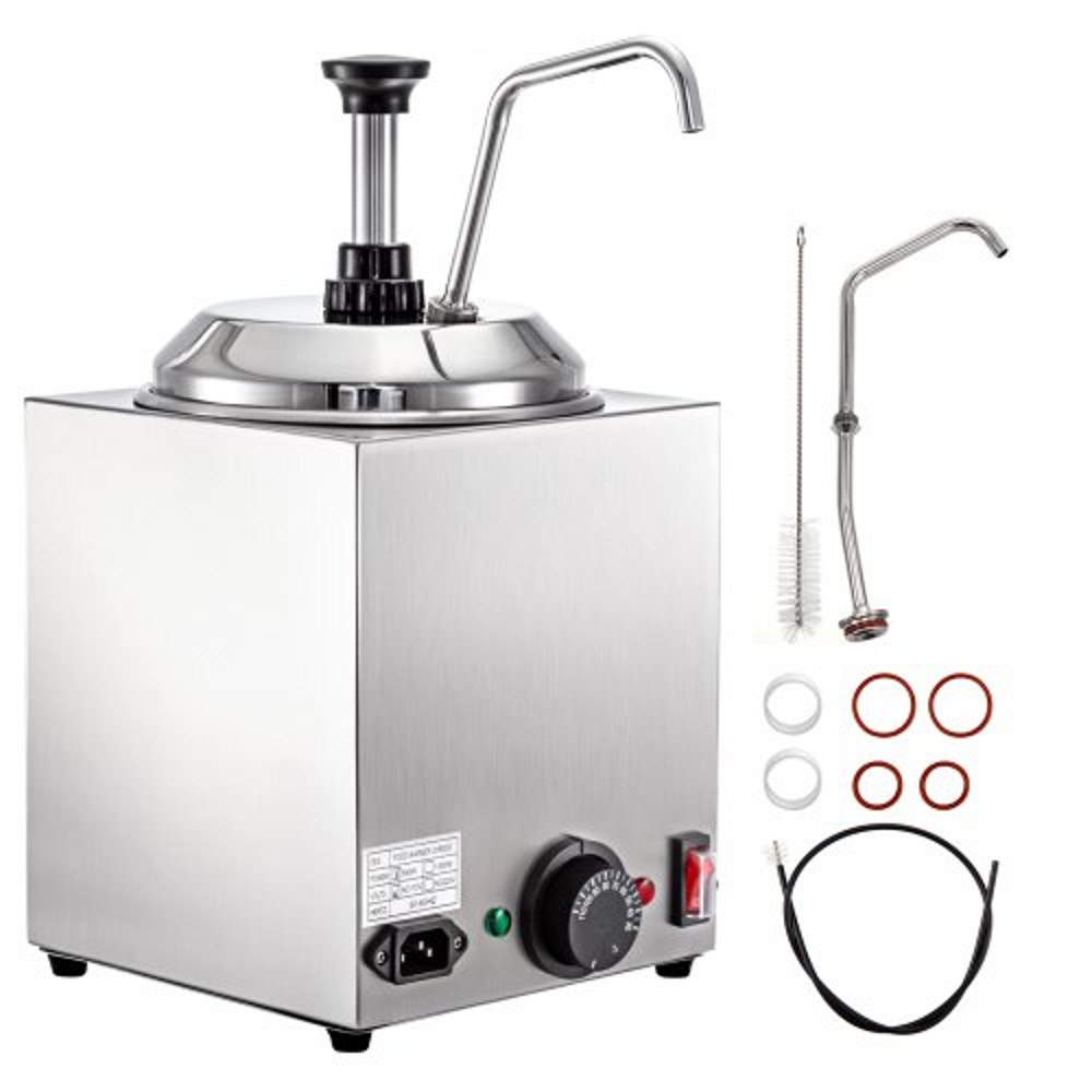 Stainless Steel Hot Cheese Dispenser 24QT Electric Nacho Cheese Warmer With Pump For Hot Fudge Cara 1