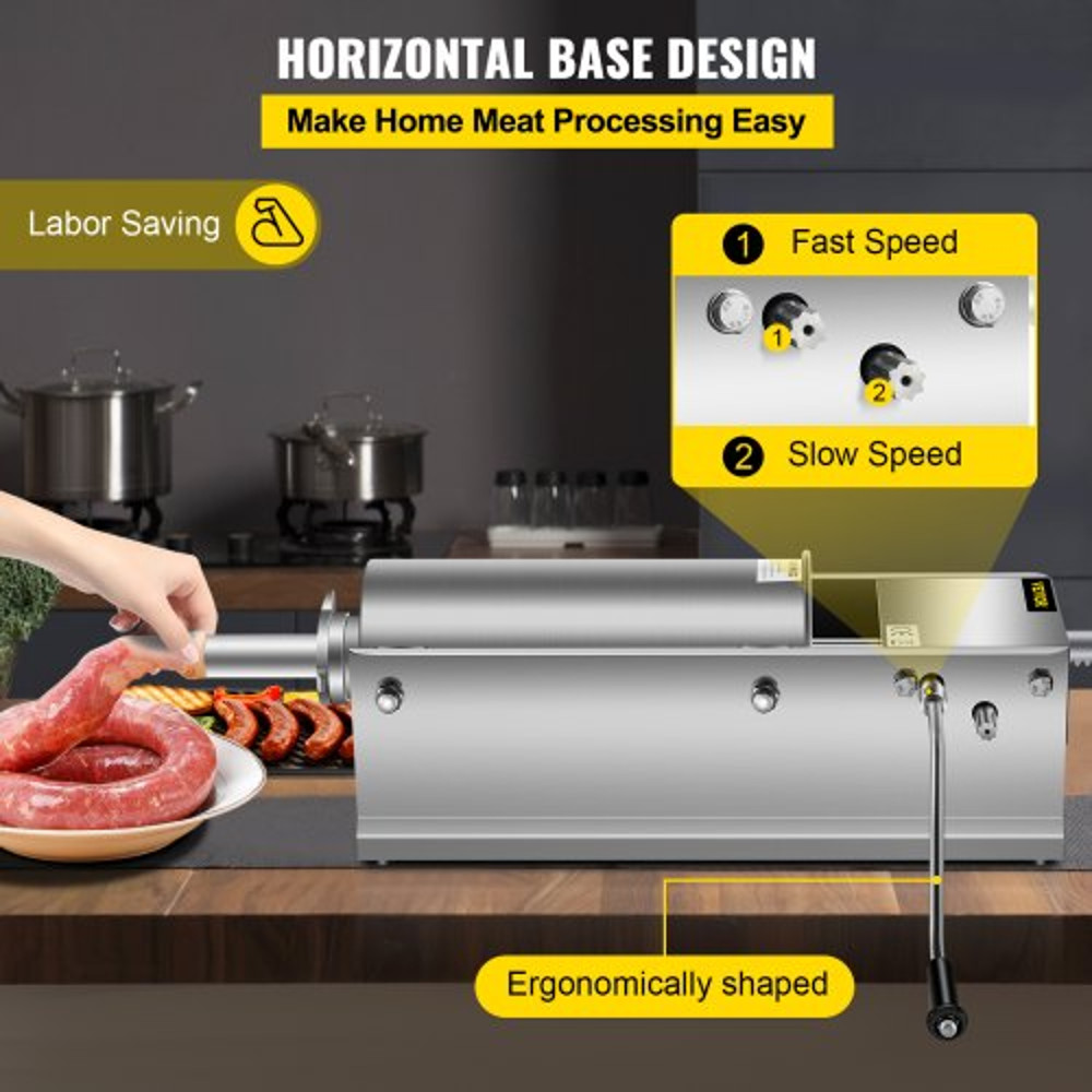 CommercialGrade Sausage Stuffing Machine 5L Capacity Manual Sausage Maker With 5 Stainless Steel No 4