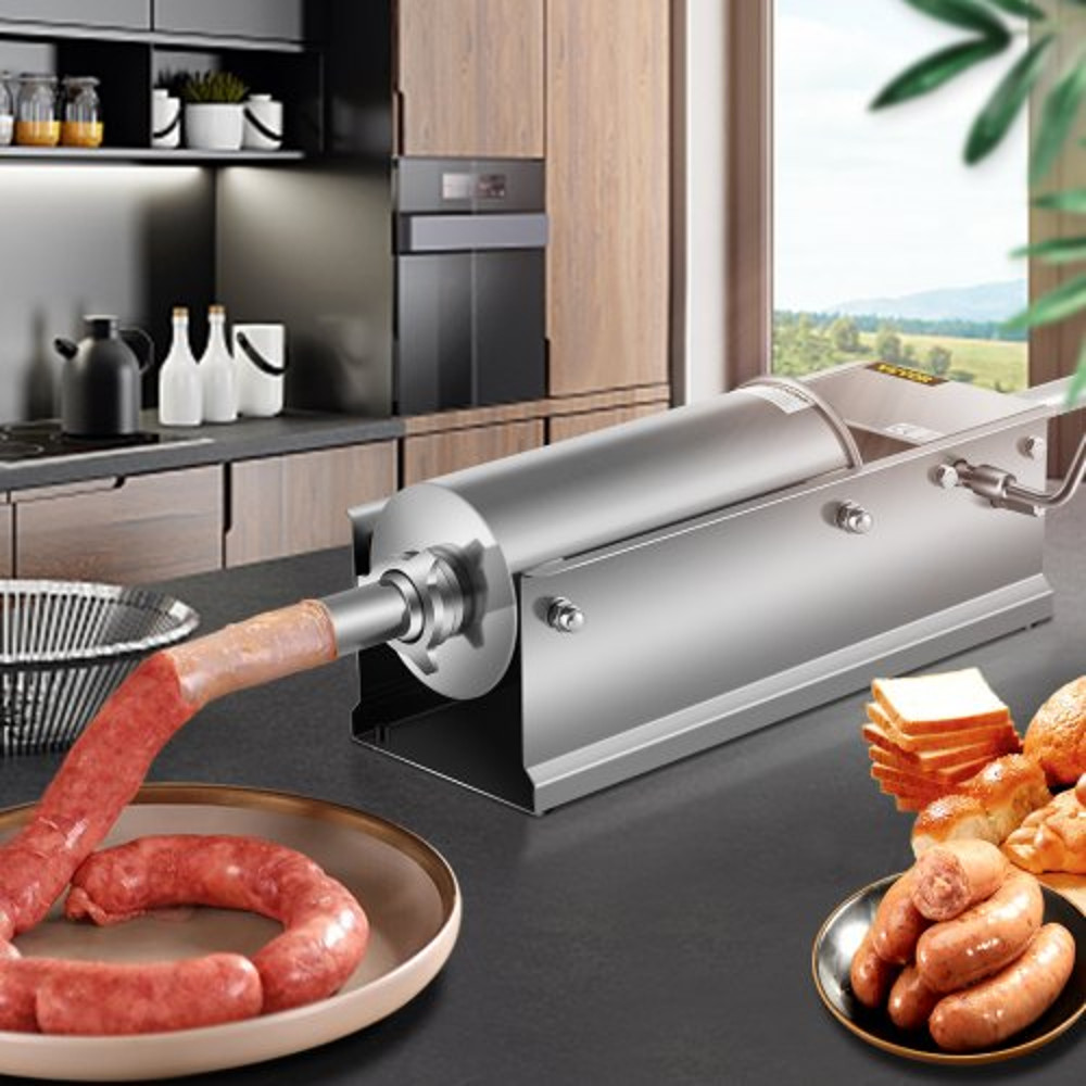 CommercialGrade Sausage Stuffing Machine 5L Capacity Manual Sausage Maker With 5 Stainless Steel No 0