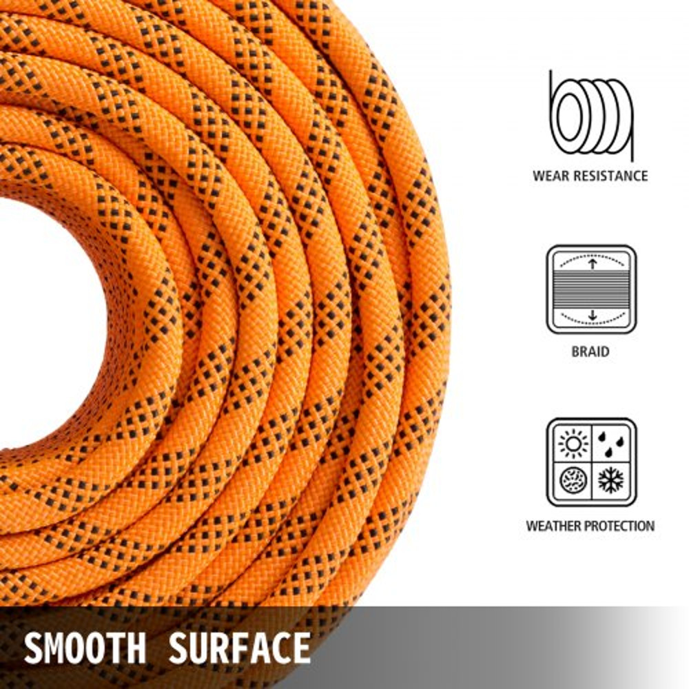 7/16" Double Braid Polyester Rope, 200FT High-Strength Sailing Rope for Arborist, Gardening