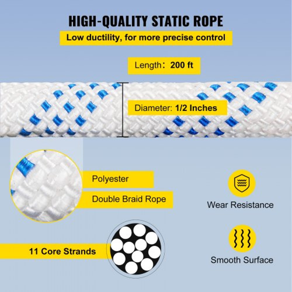 HeavyDuty Twin Sheave Block With 12 Braid Rope 7700LB Double Pulley Rigging System For Climbing  Re 5