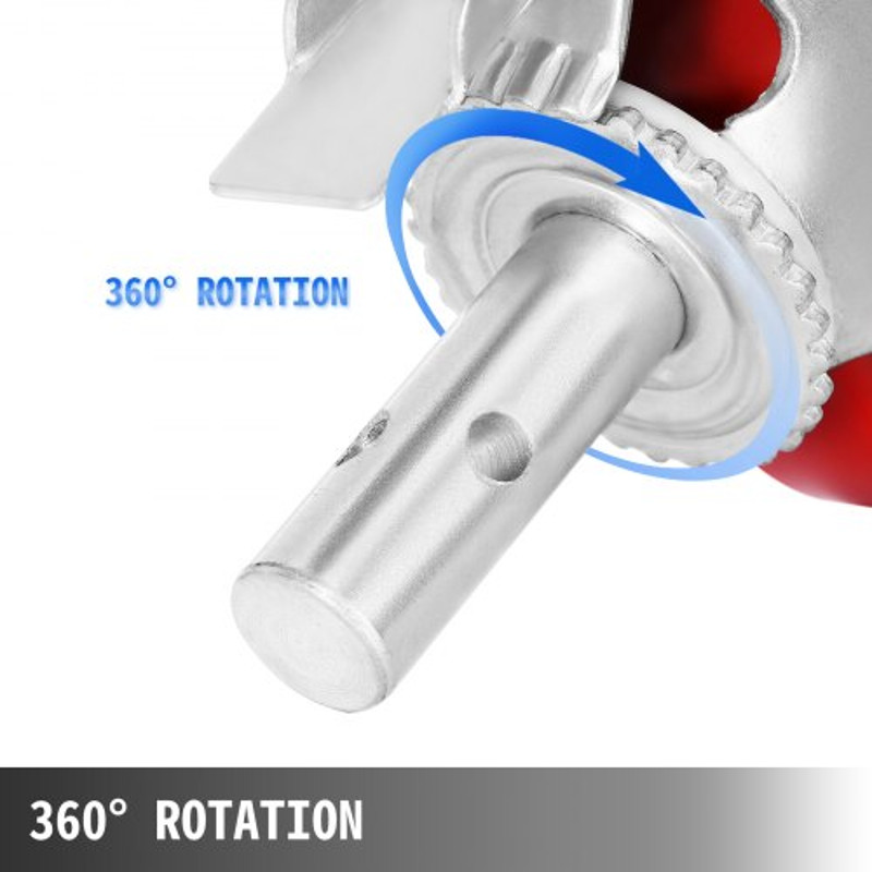 4-Pack Heavy-Duty Locking Stem Casters with Brake, 4400LB Capacity Polyurethane Wheels for Scaffold, Shelves