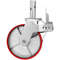 4-Pack Heavy-Duty Locking Stem Casters with Brake, 4400LB Capacity Polyurethane Wheels for Scaffold, Shelves