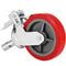 HeavyDuty Locking Stem Casters With Brake 8 Red Polyurethane Wheels Set Of 4 For Scaffold Shelves 0