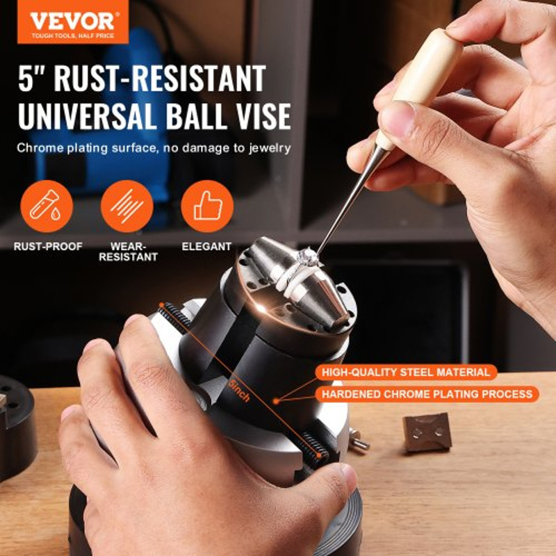 Standard Block Ball Vise For Jewelry Work 360 Rotatable Engraving Vise With 34 PCS Accessories For  2