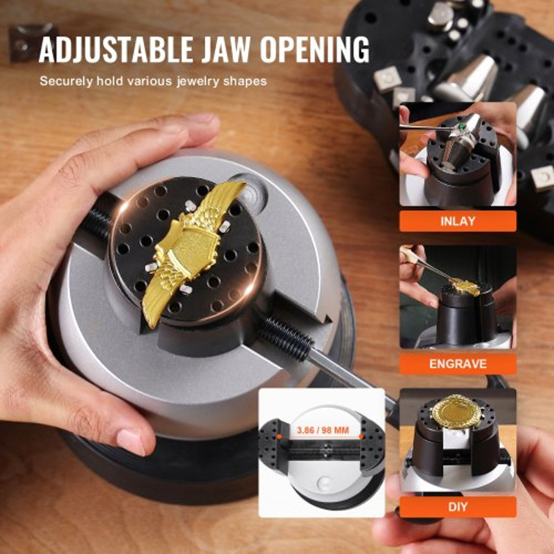 Standard Block Ball Vise For Jewelry Work 360 Rotatable Engraving Vise With 34 PCS Accessories For  6