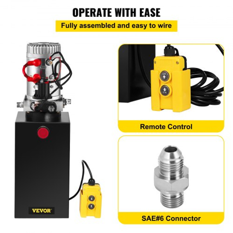 Hydraulic Power Unit DC Single Acting Hydraulic Pump With Steel Reservoir  Connector For Dump Trail 4
