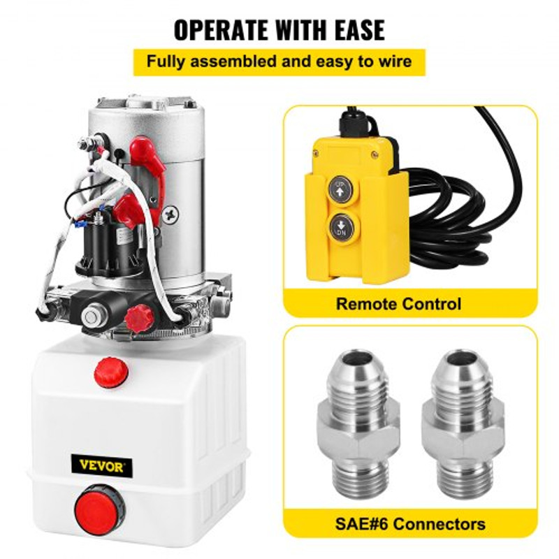 Electric Hydraulic Pump Quart Double Acting Power Unit With Plastic Reservoir For Dump Trailer  Lif 4