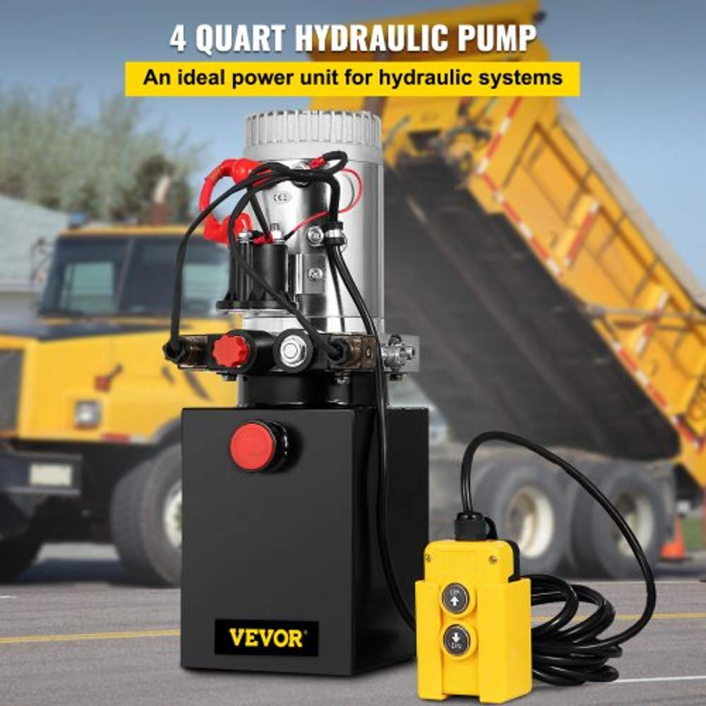Hydraulic Pump Quart Double Acting Hydraulic Power Unit With Steel Oil Tank DC Pump For Dump Traile 2