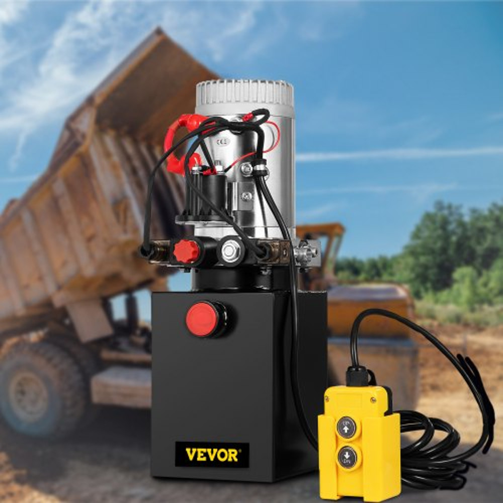 Hydraulic Pump Quart Double Acting Hydraulic Power Unit With Steel Oil Tank DC Pump For Dump Traile 1