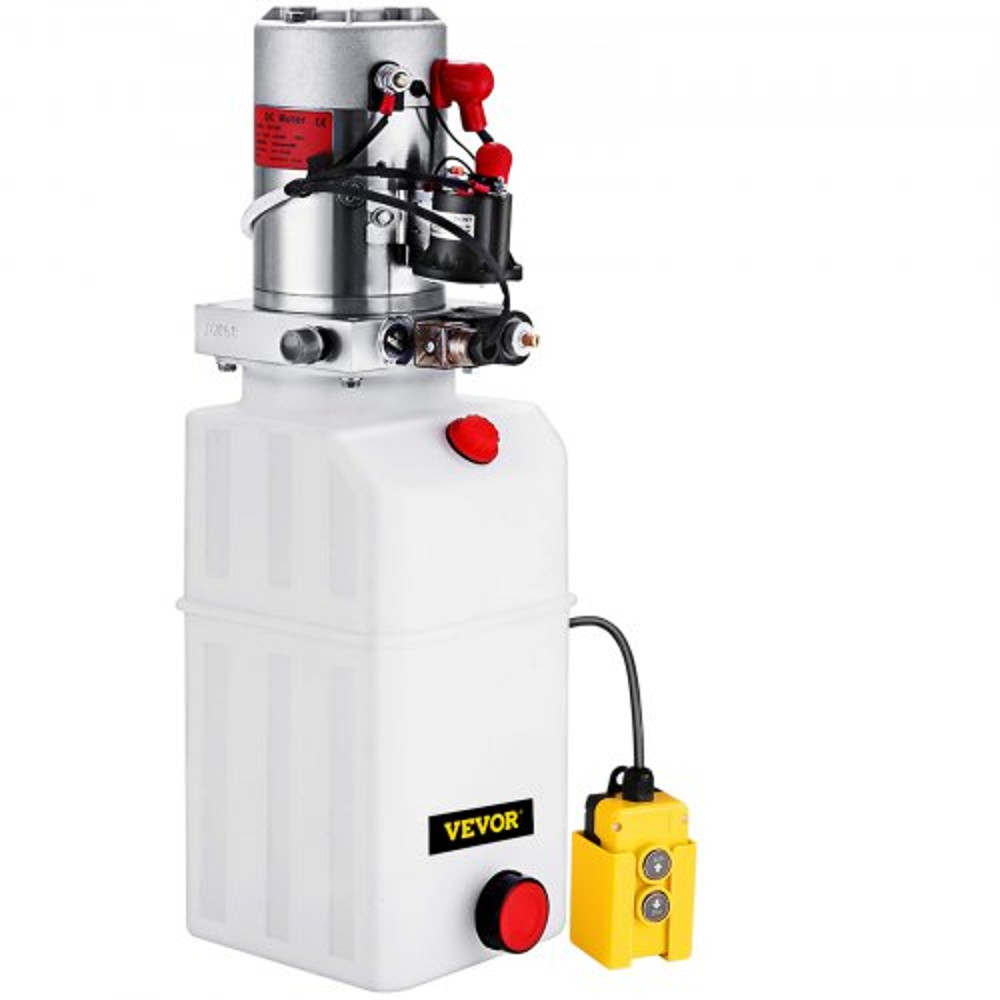 Quart Hydraulic Power Unit Single Acting Hydraulic Pump Dump Trailer 12V DC With Metal Reservoir He 9