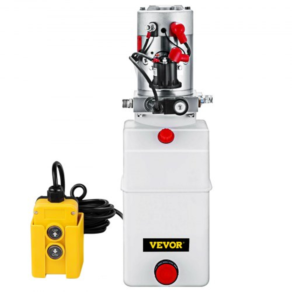Quart Hydraulic Power Unit Single Acting Hydraulic Pump Dump Trailer 12V DC With Metal Reservoir He 10