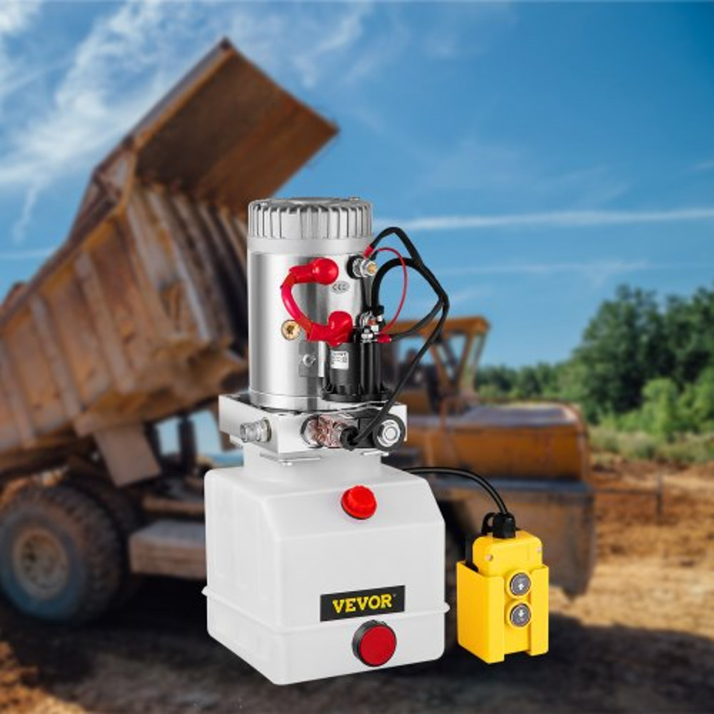 Quart Single Acting Hydraulic Pump For Dump Trailer DC Power Unit With Plastic Reservoir  Remote Un 1