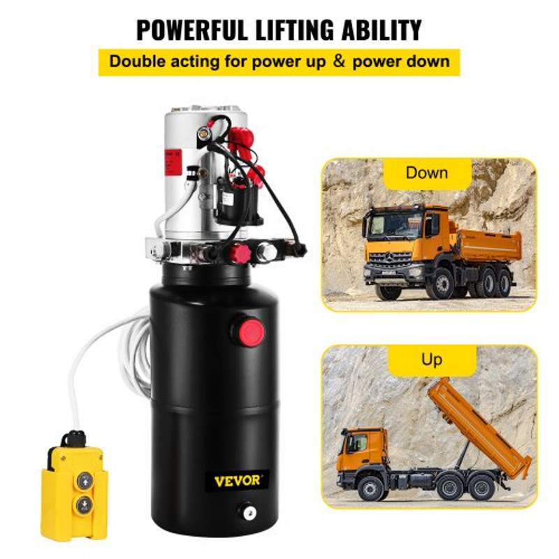 Hydraulic Power Unit DC Double Acting Pump Quart Steel Reservoir Hydraulic Pump For Dump Trailers C 3