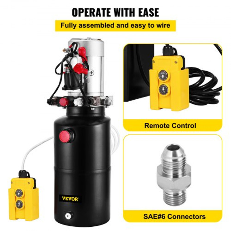 Hydraulic Power Unit DC Double Acting Pump Quart Steel Reservoir Hydraulic Pump For Dump Trailers C 4