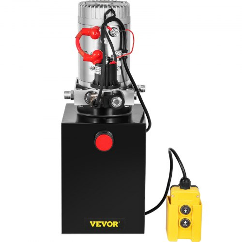 Hydraulic Power Unit Quart DC Single Acting, PSI Max Dump Trailer Pump for Car Lifting, Heavy Duty Steel Reservoir
