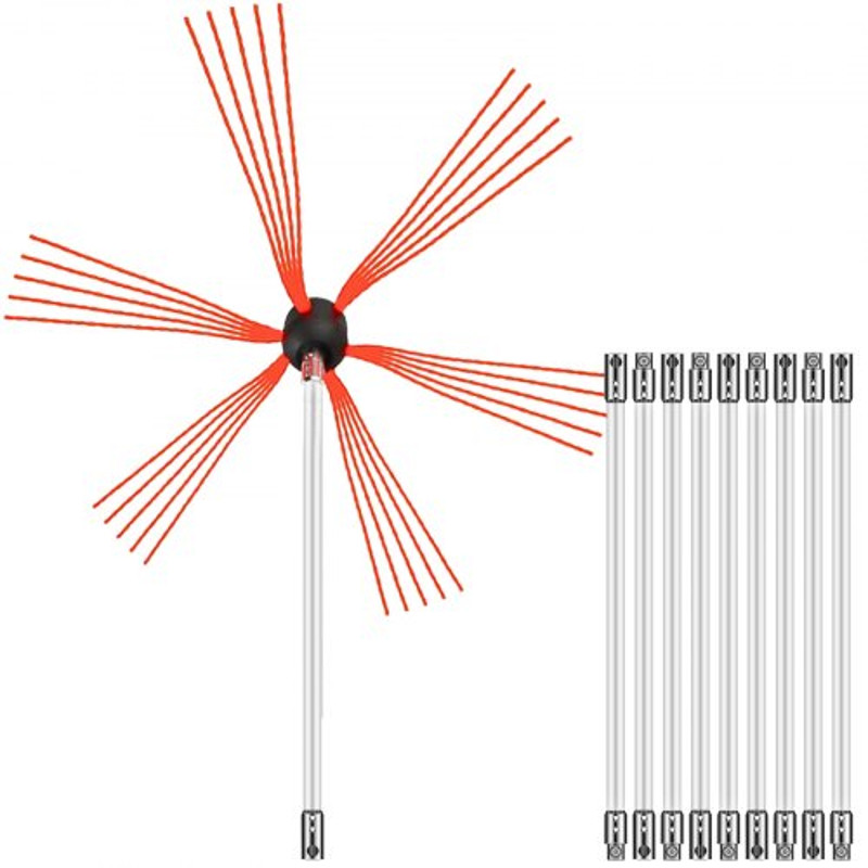Chimney Sweep Kit HeavyDuty Chimney Cleaning Tool Kit With 10 Nylon Flexible Rods Brush Head Quick  8