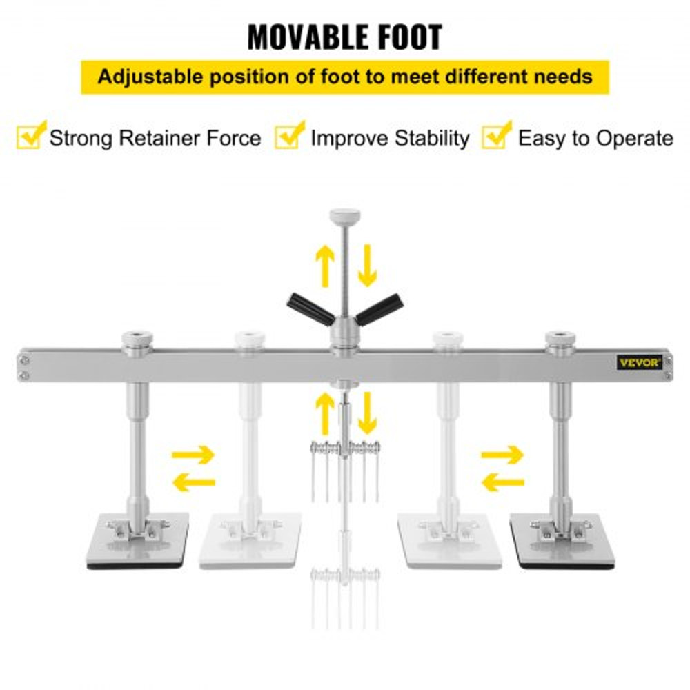HeavyDuty Dent Repair Kit Adjustable Pull Lever Bar For Auto Body Fridges  Metal Surfaces Fits Alum 4