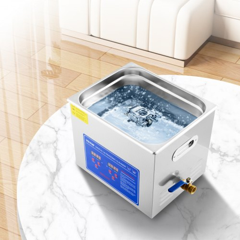10L Stainless Steel Industrial Ultrasonic Cleaner 40kHz Heated Sonic Cleaner For Glasses Watches Ri 8