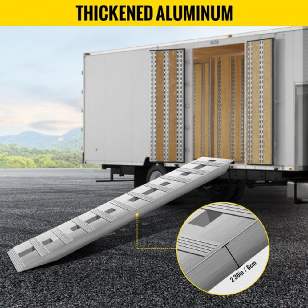 HeavyDuty Aluminum Loading Ramps 6000LBS Total Capacity 25 Thick With Secure Hook Ends For Trailers 4