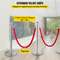 38 Silver Crowd Control Stanchions With Red Velvet Ropes 4Pack Queue Barriers For Events Party Sup 4