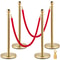 Elegant Crowd Control Barriers 4 Gold Stainless Steel Stanchion Posts With 5ft Red Velvet Ropes For 1