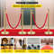 Elegant Crowd Control Barriers 4 Gold Stainless Steel Stanchion Posts With 5ft Red Velvet Ropes For 2