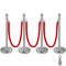 Retractable Crowd Control Barrier 38 Inch Stainless Steel Stanchion Posts With Durable Red Velvet R 1