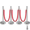Retractable Crowd Control Barrier 38 Inch Stainless Steel Stanchion Posts With Durable Red Velvet R 1