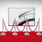 Retractable Crowd Control Barrier 38 Inch Stainless Steel Stanchion Posts With Durable Red Velvet R 0