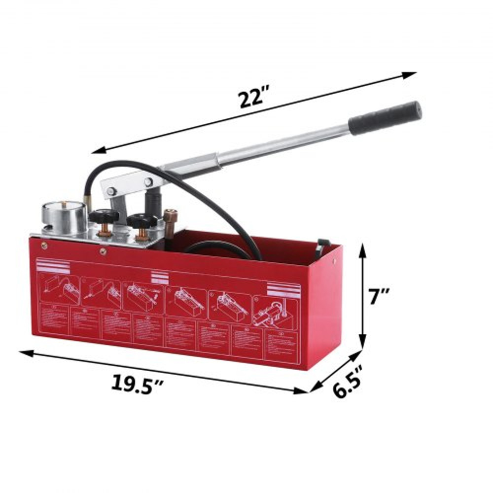 HeavyDuty Hydrostatic Test Pump 12L Gallon Tank 12 BSP Connection Dual Valves For Pipeline Firemen  7
