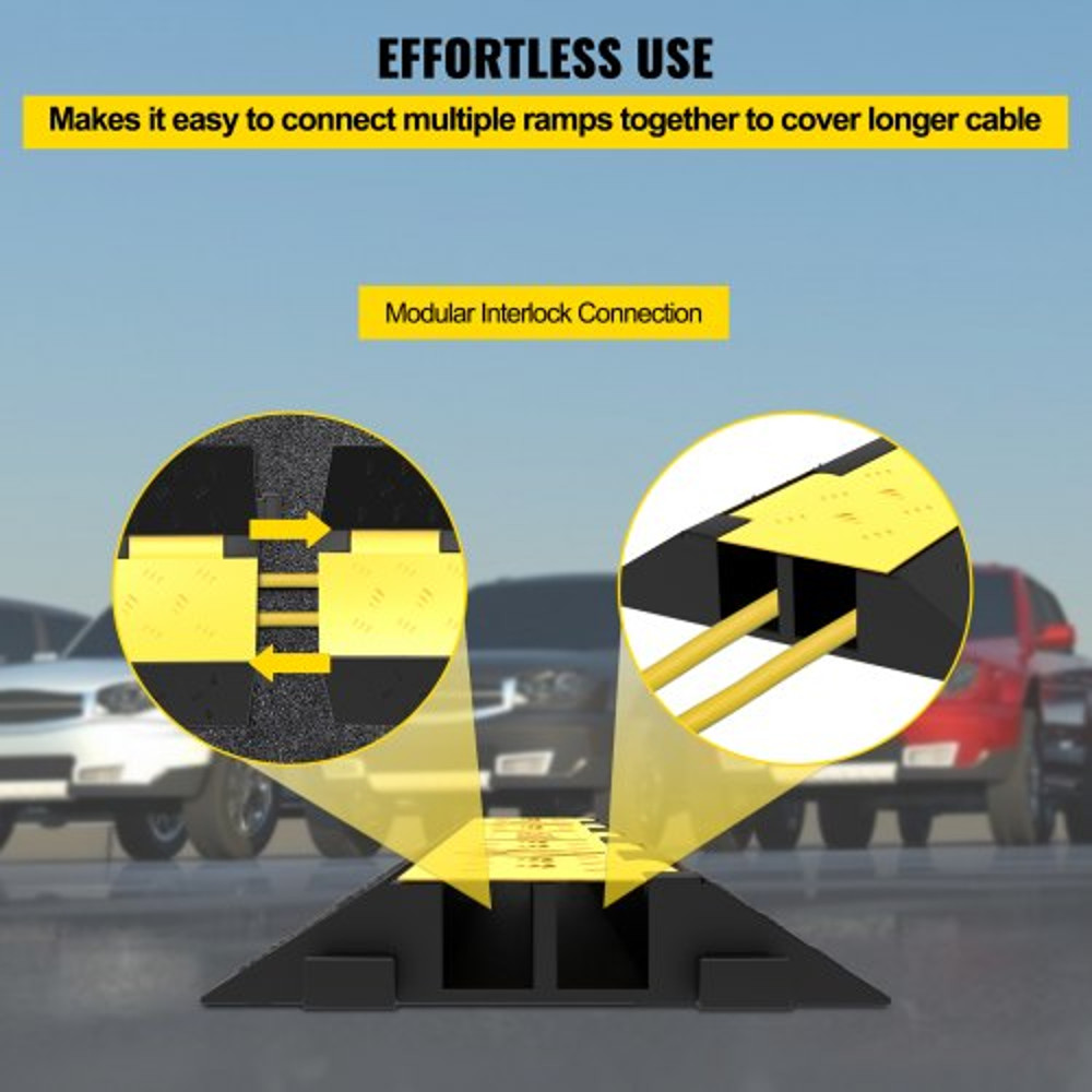 Rubber Cable Protectors Heavy Duty Wire Hose Cord Protective Cover Ramps Floor Driveway Speed Bump 5
