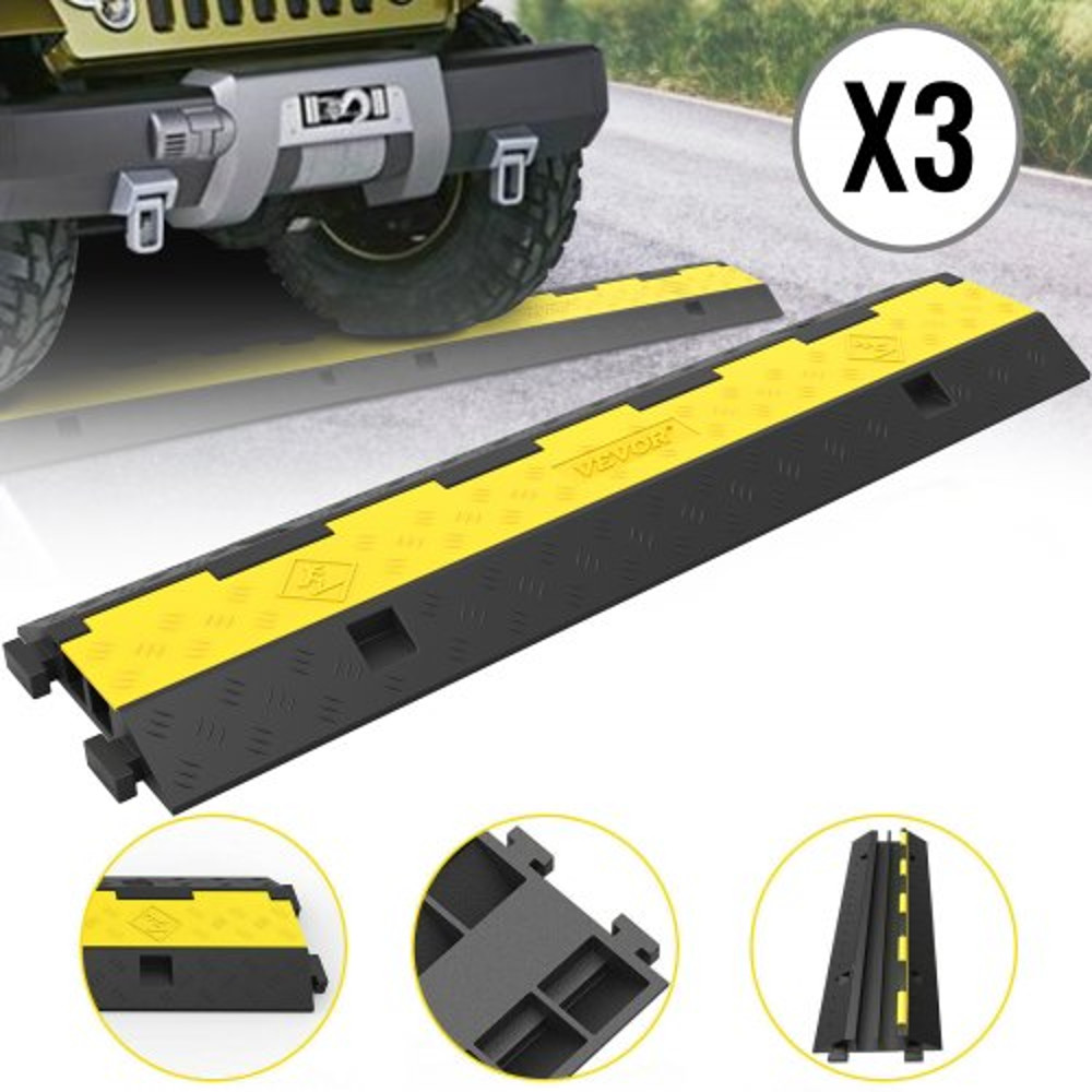 Rubber Cable Protectors Heavy Duty Wire Hose Cord Protective Cover Ramps Floor Driveway Speed Bump 6