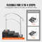 White Wrought Iron Handrail For Outdoor Steps Adjustable Front Porch Stair Railing Fit Concrete Or  3
