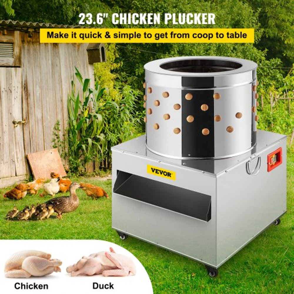 Chicken Poultry Plucker Stainless Steel Feather Plucking Machine With Wheels For Chicken Turkey  Du 1