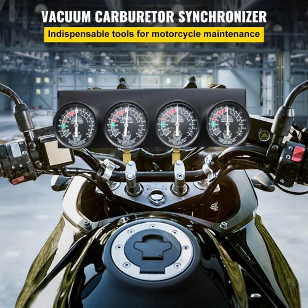 Fuel Vacuum Carburetor Synchronize Tool Kit Gauge Carb Sync Synchronizer Set With Rubber Hoses For  1