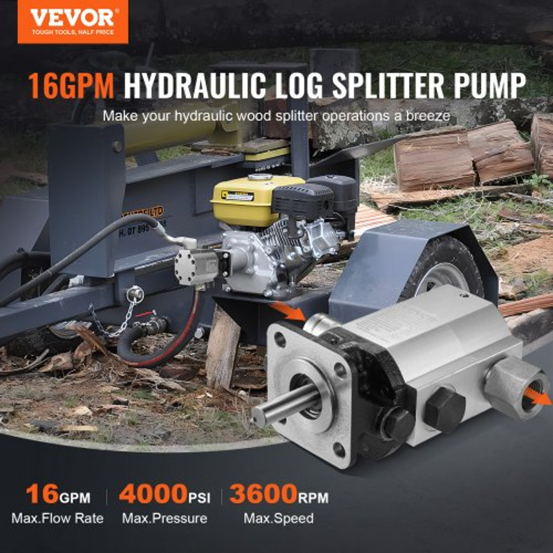 HeavyDuty Wood Splitter Pump Kit GPM Log Splitter Hydraulic Pump With Auto Control Valve Ideal For  1
