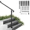 Black Iron Railings For Steps Floor Mounted Handrail With Installation Kit For Outdoor Stairs 12 St 1