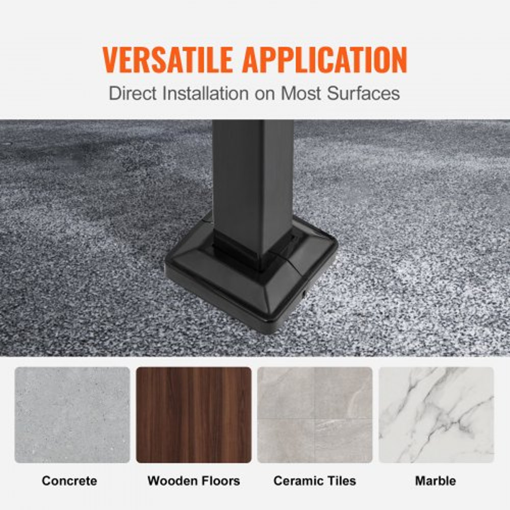Black Transitional Handrails For Concrete Steps  Wooden Stairs Wrought Iron Stair Railing With Powd 5