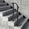 Black Transitional Handrails For Concrete Steps Wooden Stairs Wrought Iron Stair Railing With Powd 0