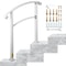 Matte White Stair Rail Wrought Iron Handrail With Installation Kit For Outdoor Steps 3Step Design 1