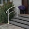 Matte White Stair Rail Wrought Iron Handrail With Installation Kit For Outdoor Steps 3Step Design 0