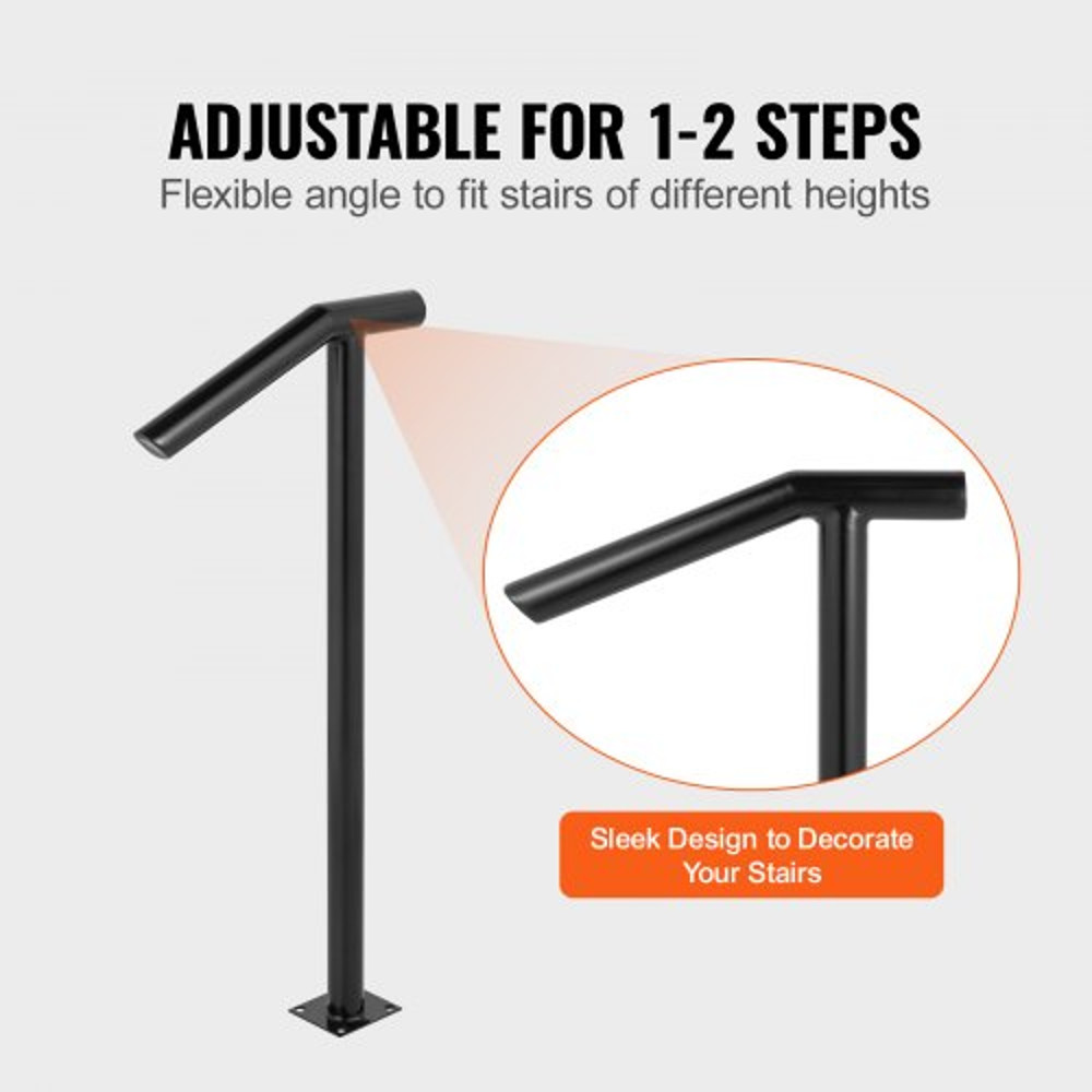 Iron Stairs Handrail Stylish Handrails For Outdoor Steps With Expansion Bolts  Drill Bit 12 Step De 4