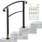 Matte Black Wrought Iron Stair Rail 3Step Handrail With Installation Kit For Outdoor Steps Decks 1