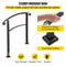 Matte Black Wrought Iron Stair Rail 3Step Handrail With Installation Kit For Outdoor Steps Decks 4