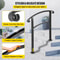 Matte Black Wrought Iron Stair Rail 3Step Handrail With Installation Kit For Outdoor Steps Decks 6