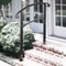 Matte Black Wrought Iron Stair Rail 3Step Handrail With Installation Kit For Outdoor Steps Decks 0
